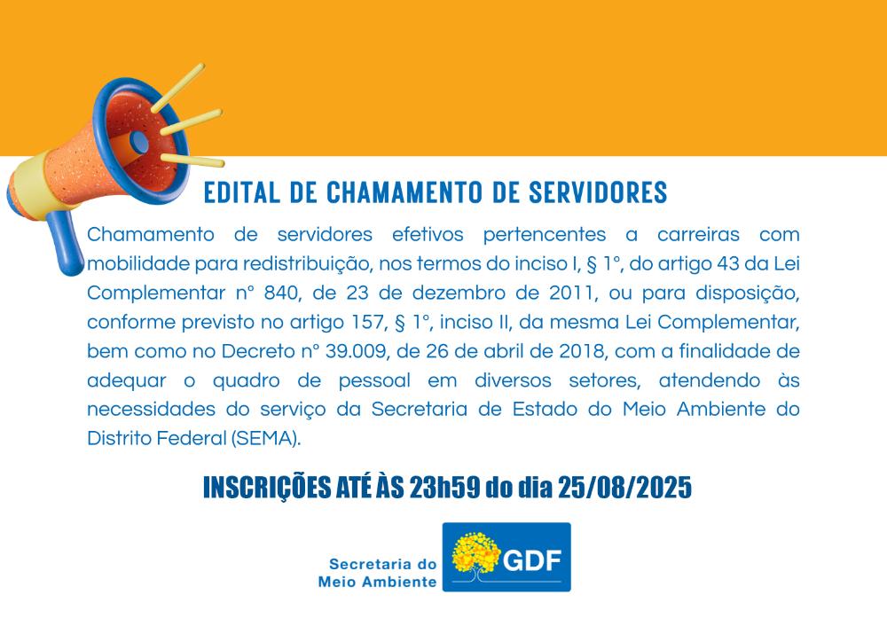Capa da notícia: EDITAL DE CHAMAMENTO